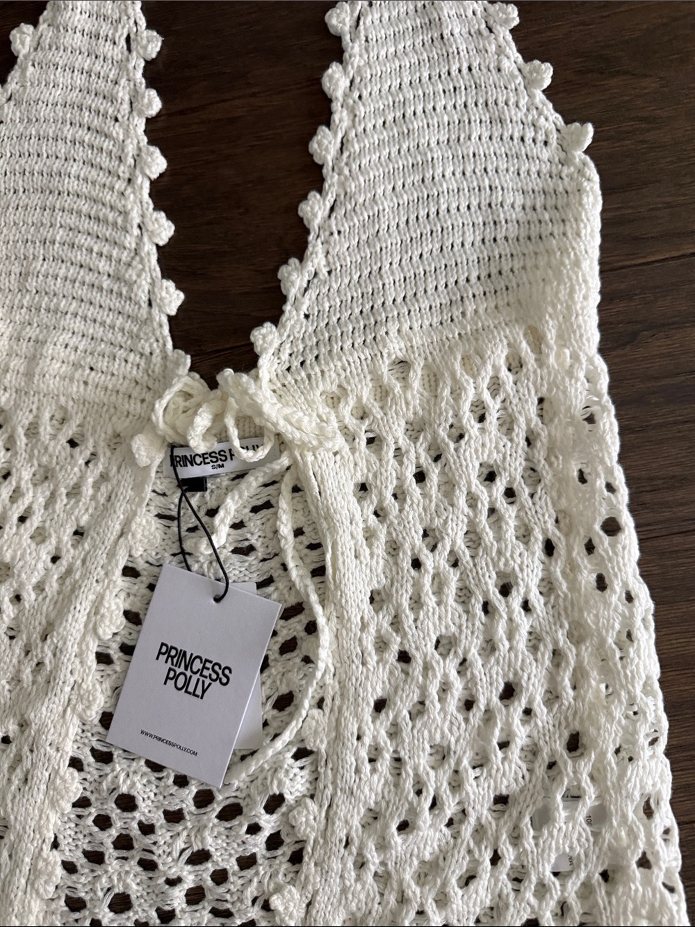 NWT Princess Polly White Crochet Top S/M - Picture 2 of 5